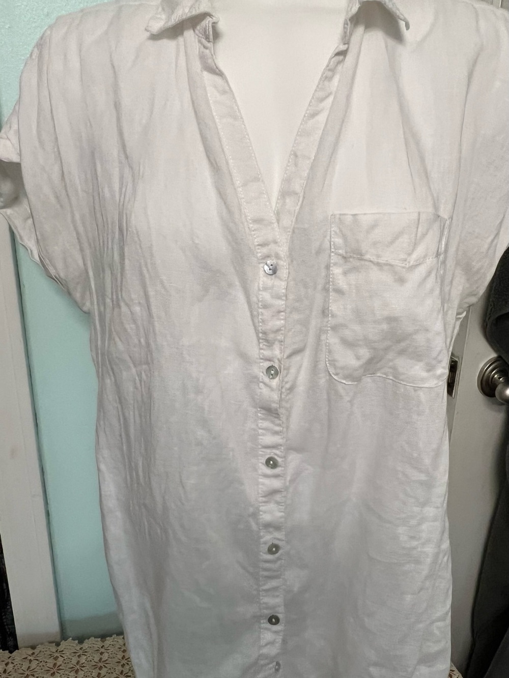 Rachel Zoe White Linen Top - 100% Linen